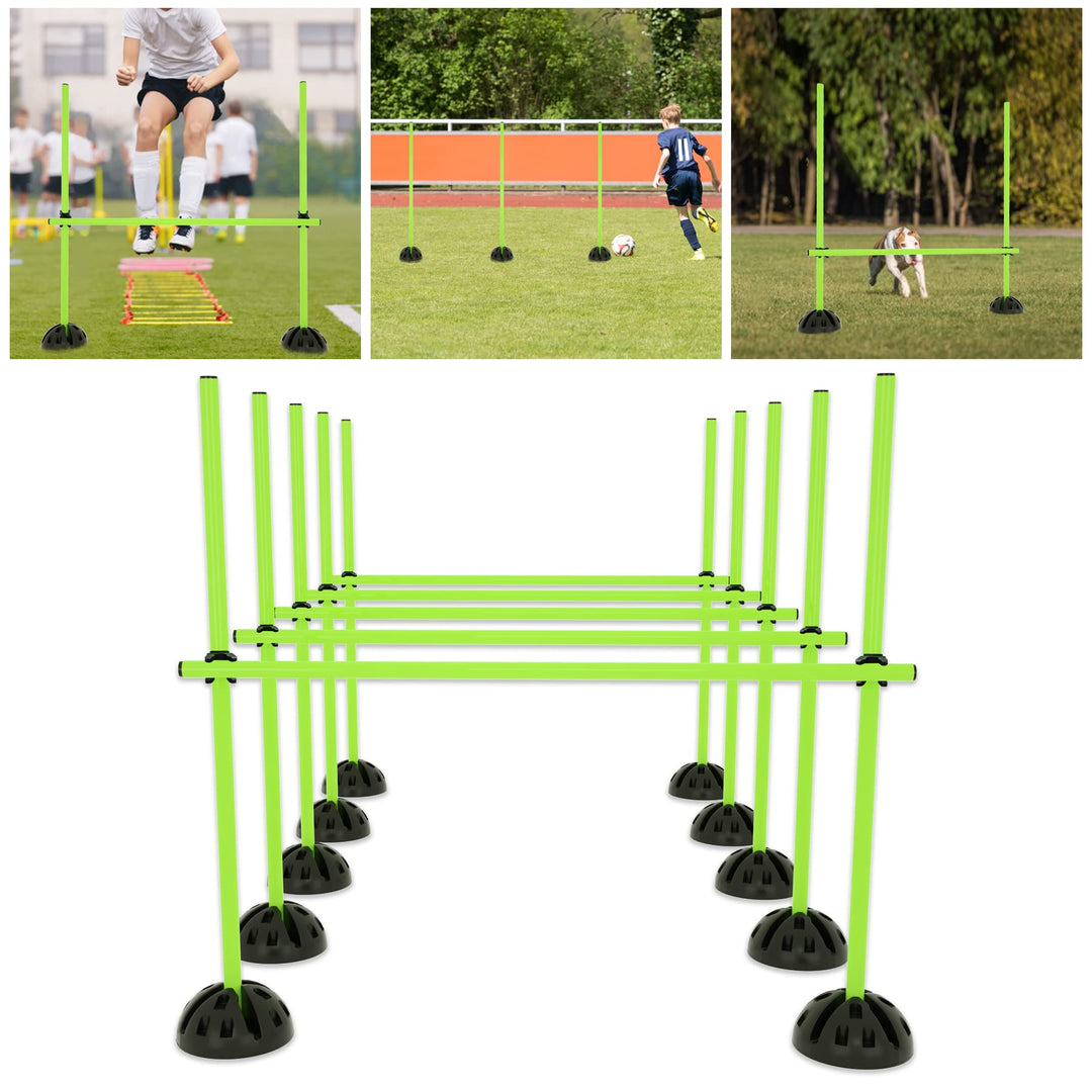 Froadp Agility Sports Sprungstangen Set für Hunde Höhenverstellbar Trainingsstangen Hürdenset für Ko