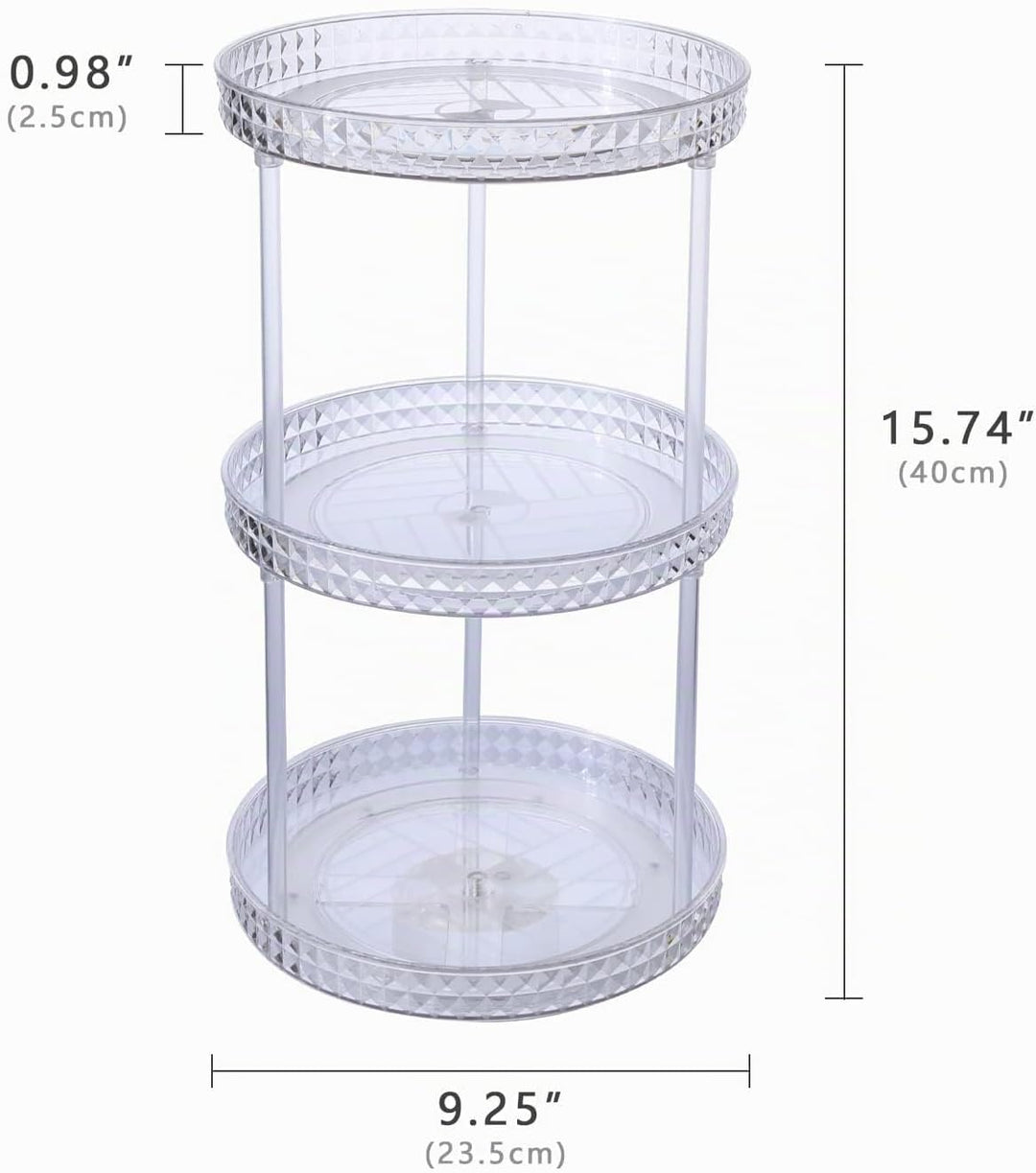 ROWNYEON 360° Drehbar Make up Organizer, Kosmetik Organizer Hautpflege 3 Lagen Skincare Parfüm Badez