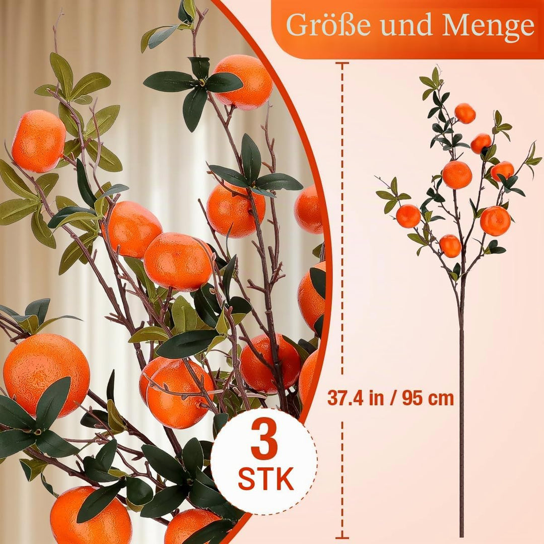 Gresorth Innen Dekoration Lebensecht Künstliche Orange Gefälschte Kunststoff Obst Zweigstelle Realis