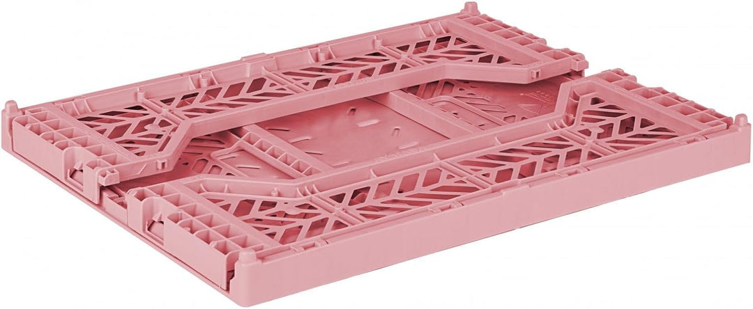 AYKASA Klappkiste, stabile Faltkiste aus Kunststoff, stapelbar, Baby Pink, Midi (40x30x14cm) Baby Pi