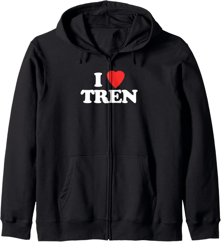 I Love Tren - Lustiger Bodybuilder Gewichtheben Workout Gym Kapuzenjacke