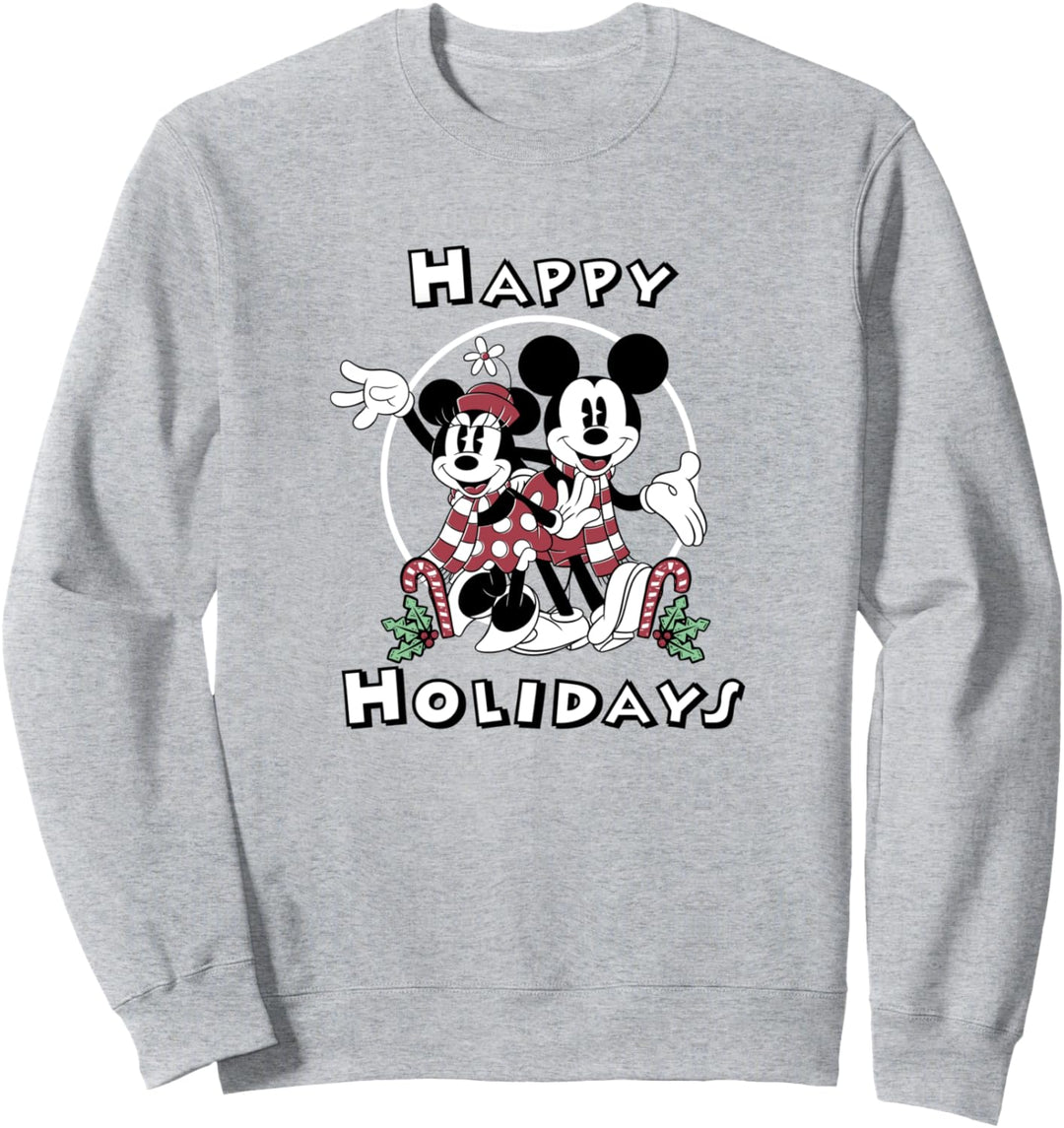 Disney Mickey & Minnie Weihnachten Candy Canes Happy Holiday Sweatshirt