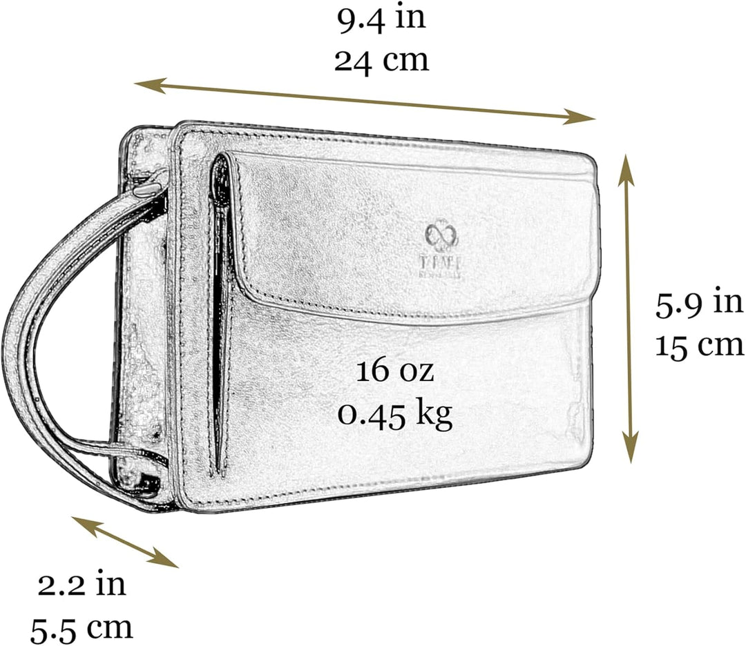 Time Resistance Lederclutch für Herren - Herren Handtasche - Ledertasche Herren - Edles Portmonee -