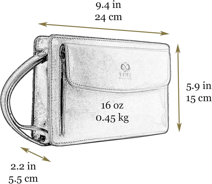 Time Resistance Lederclutch für Herren - Herren Handtasche - Ledertasche Herren - Edles Portmonee -