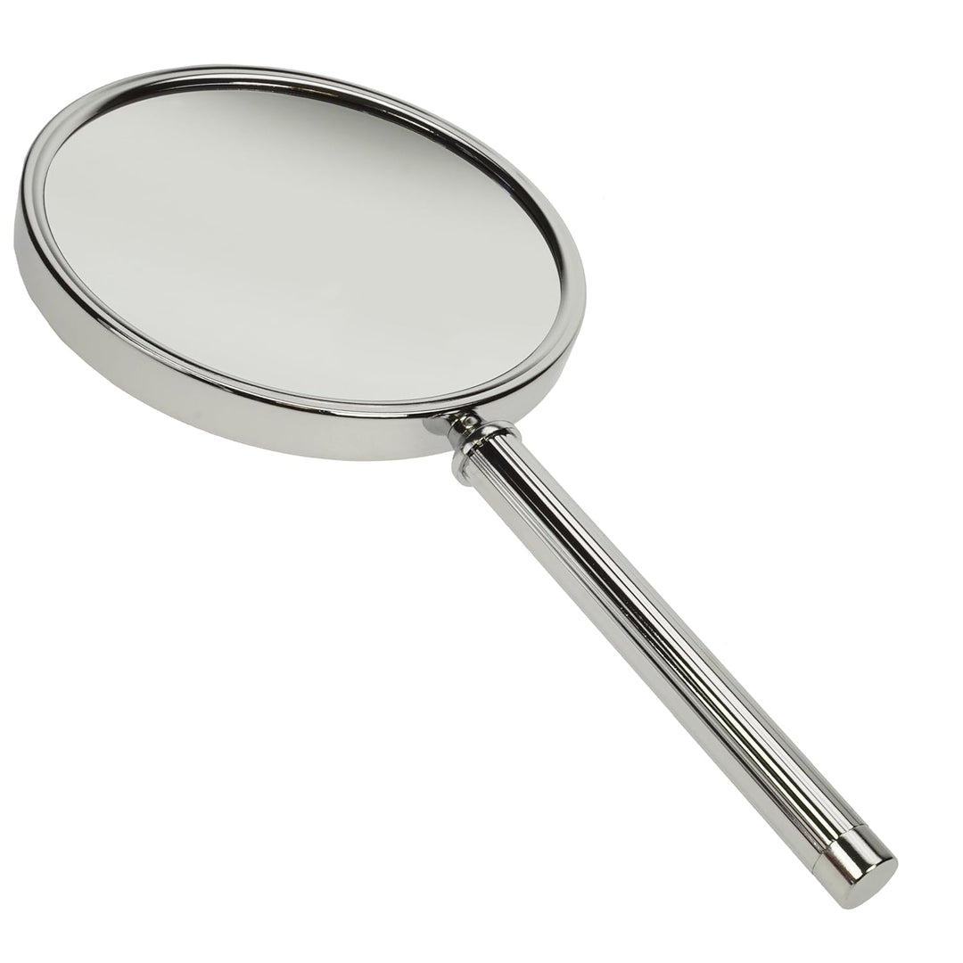 Fantasia Handspiegel mit Griff - zweiseitig, normal und 10-fache Vergrösserung, Ø 16 cm, Länge: 18,5