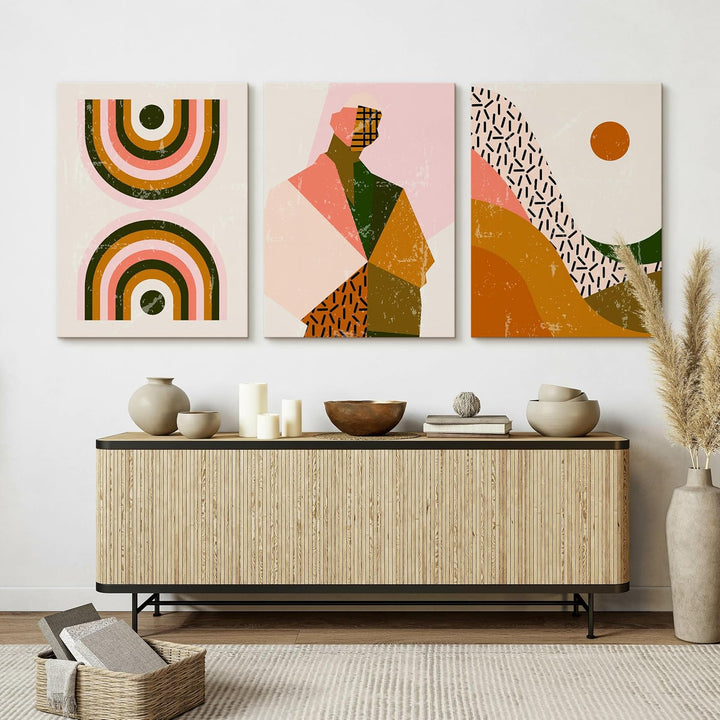 Muralo - Wandbilder Set - Leinwand Bilder Set Aufhängefertig - Bilder für Wohnzimmer Schlafzimmer -