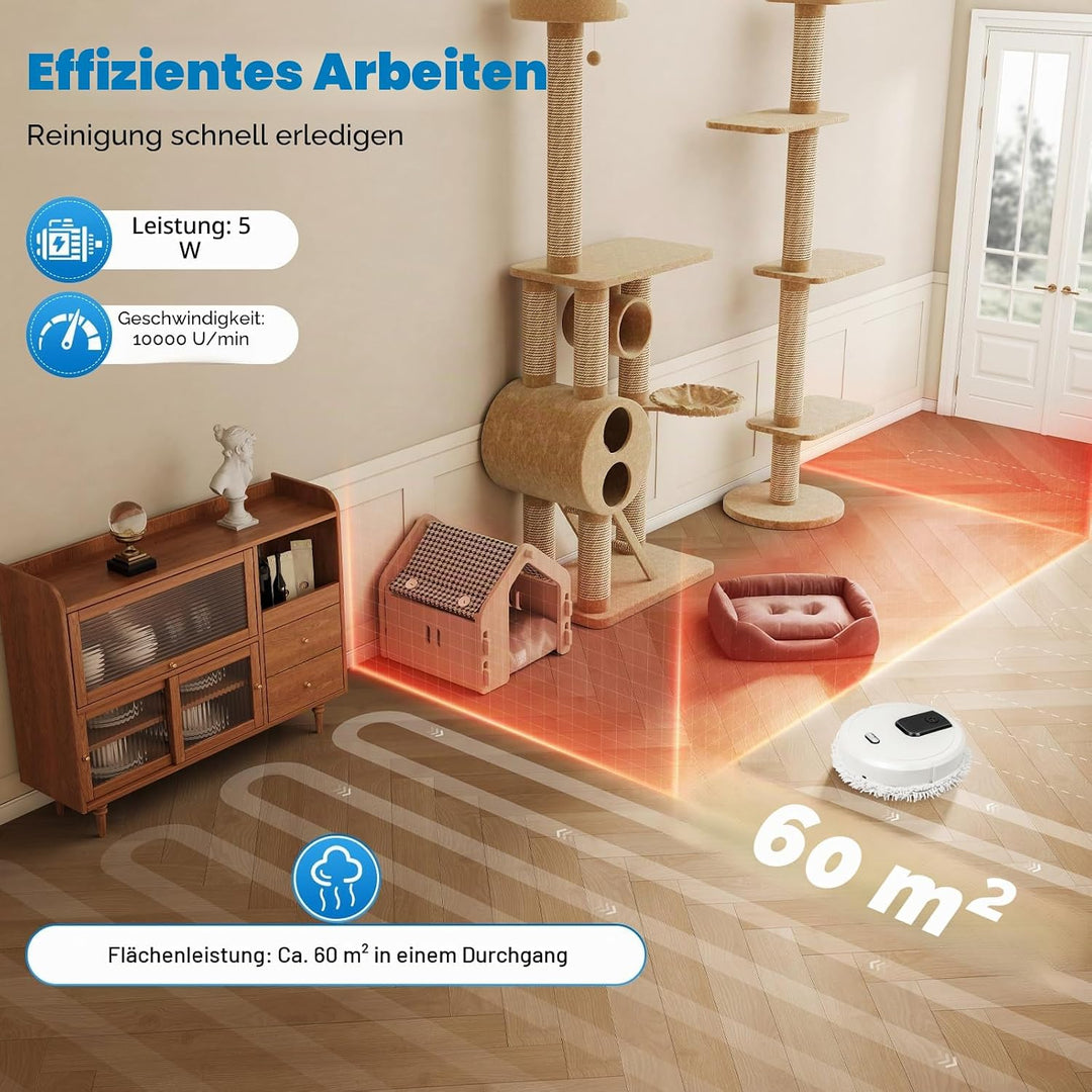 Saugroboter mit Wischfunktion, automatischer Staubsauger Roboter, 2in1 Roboterstaubsauger für Böden