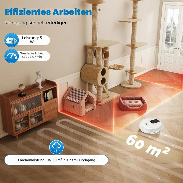 Saugroboter mit Wischfunktion, automatischer Staubsauger Roboter, 2in1 Roboterstaubsauger für Böden