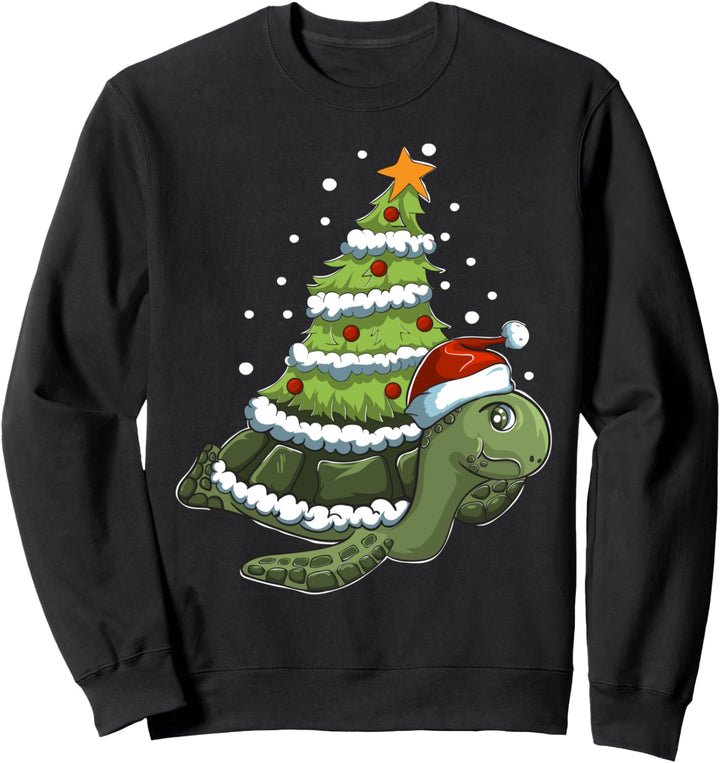Weihnachtsbaum Weihnachtsmütze Weihnachten Schildkröte Sweatshirt