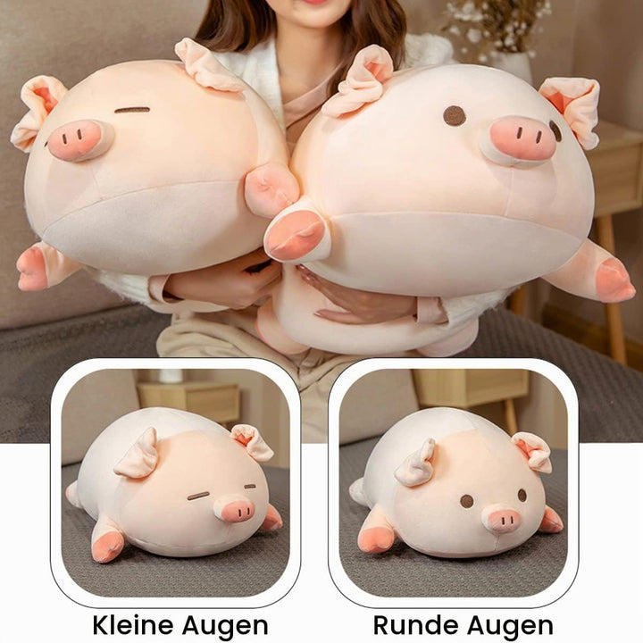 Kekeso Schwein Plüschtier Umarmungskissen Kuscheltier Plüschkissen Süsses (60cm/23.62inch, Big Eyes)