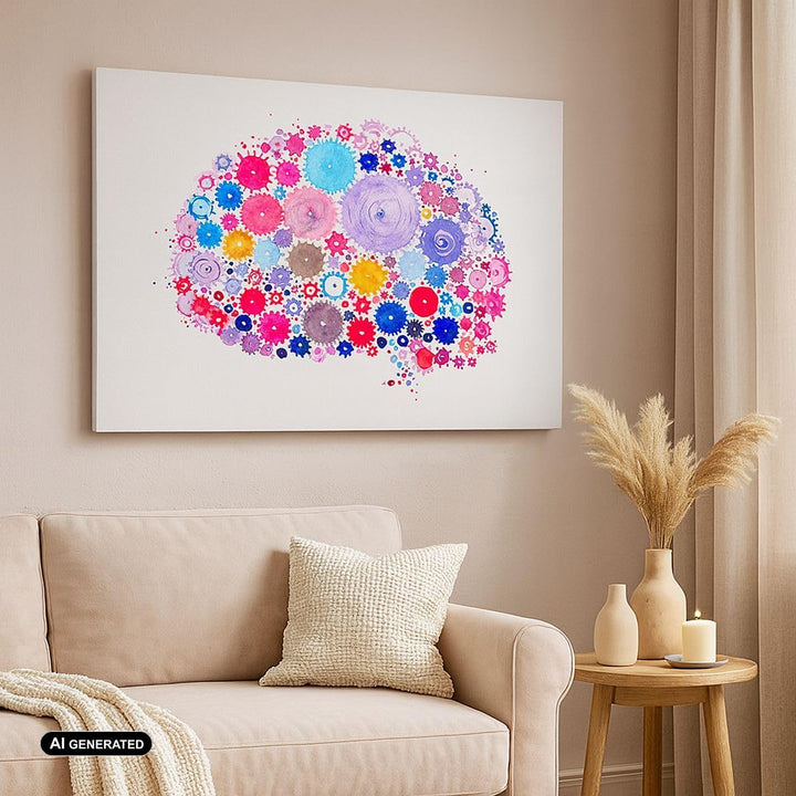 Bilder auf Leinwand 100x70cm Leinwandbild Gehirn Innovation Inspiration Gross Wanddeko Bild Schlafzi