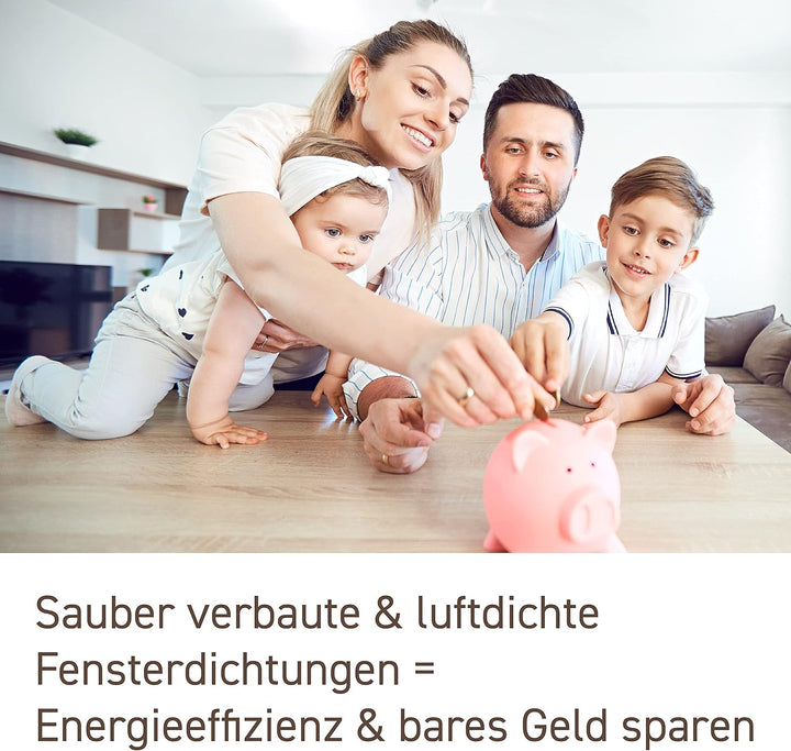 Fensterdichtung gegen Zugluft, Lärm, Staub, spart Heizkosten, Dichtung, 5mm Nutbreite 12mm Falz hoch