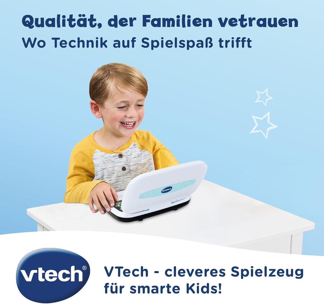 Vtech Junior Forschungslaptop – Lerncomputer mit Inhalten zu Buchstaben, Zahlen und Zählen, Wissensc