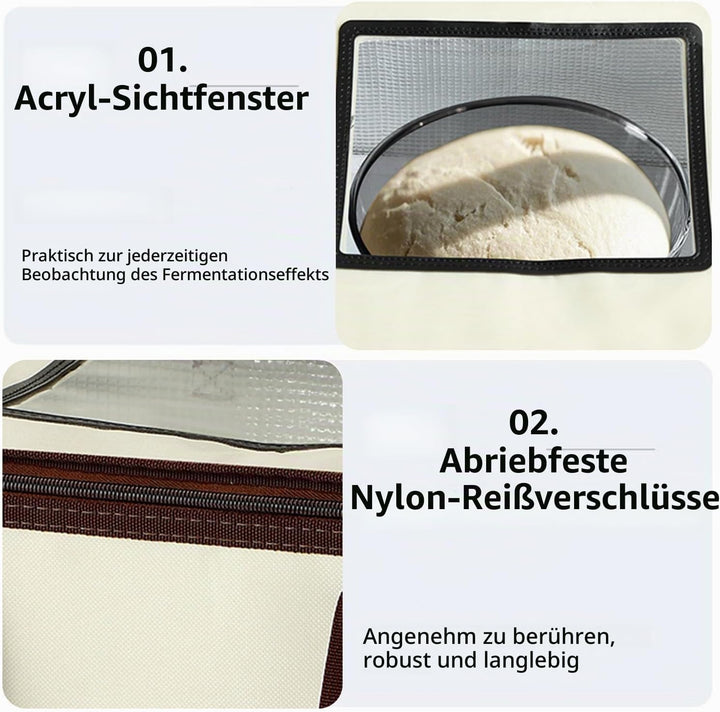 Brot Gärbox mit Heizung, Brot Gärbox Sauerteig Brot Gärschrank 35L Faltbare Teiggärbox mit Einstellb