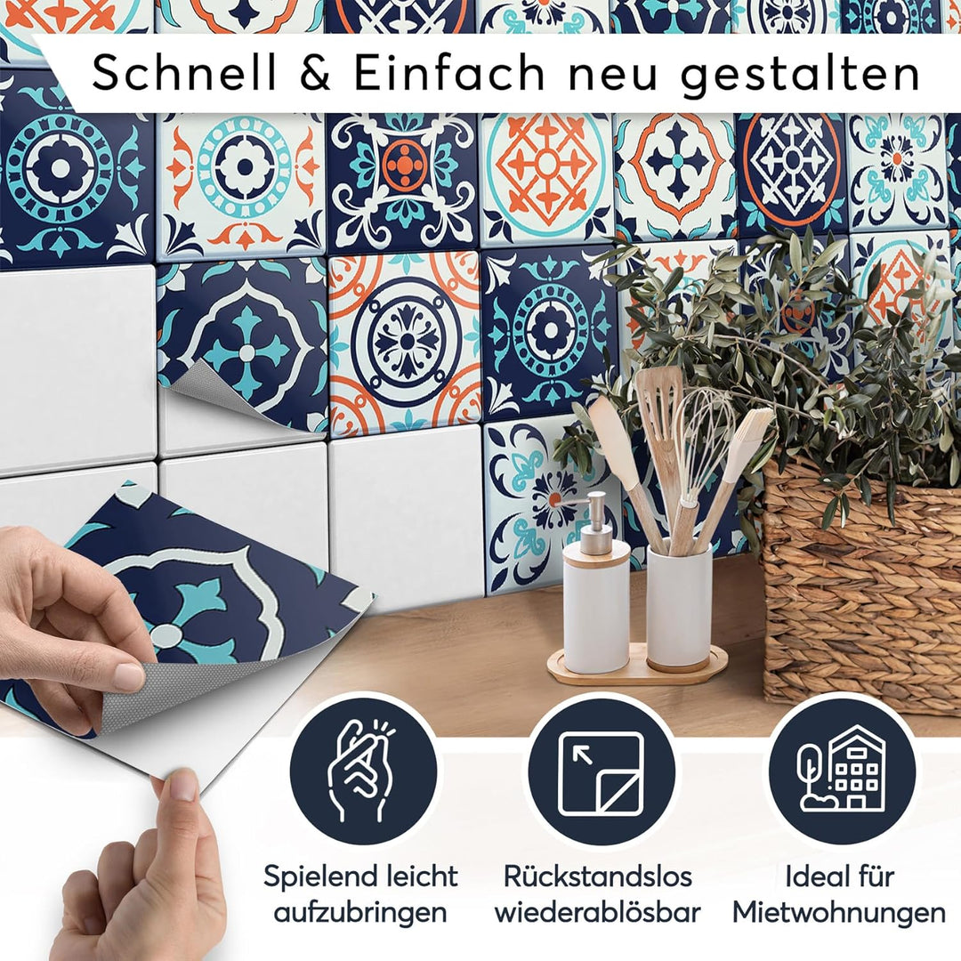 CREATISTO Klebefliesen Stickerfliesen Fliesenfolie - Hochwertige Aufkleber Sticker für Fliesen I Kle