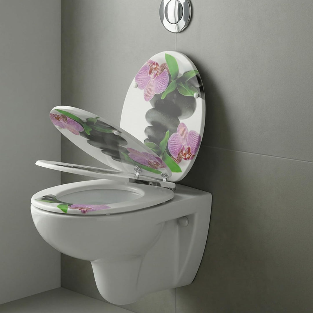 SINOBATH WC-Sitz Mit Absenkautomatik, Hochwertige Und Stabile Antibakterieller Toiletten, MDF Holzke