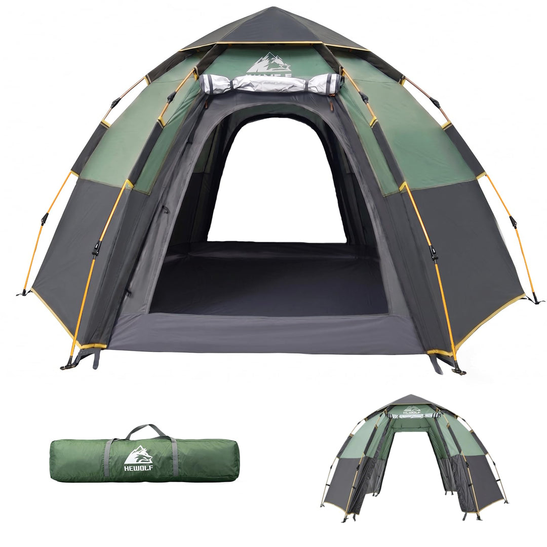 Hewolf Camping Zelt - Zelt 2/3/4 Personen Wasserdicht mit Vorzelt Familienzelt Einfache Einrichtung