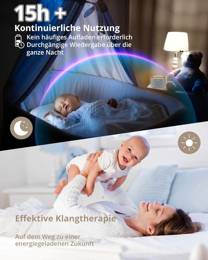 HOMGEN White Noise Machine Weisses Rauschen Maschine Einschlafhilfe Baby Erwachsene 30 Klänge & 30 S