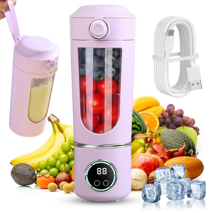 Tragbarer Mixer Smoothie Maker To Go 700ml, Mini Standmixer Tragbar mit 12 Edelstahlklingen, USB Wie