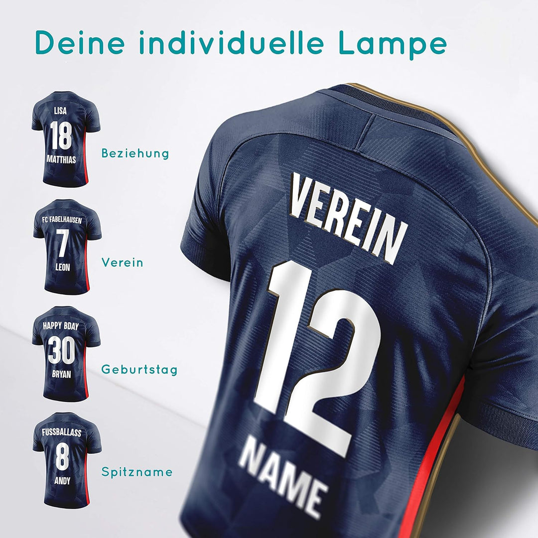 Elbeffekt Trikotlampe für Frankreich Fans aus Holz - personalisierbares Geschenk - schenke Dein indi