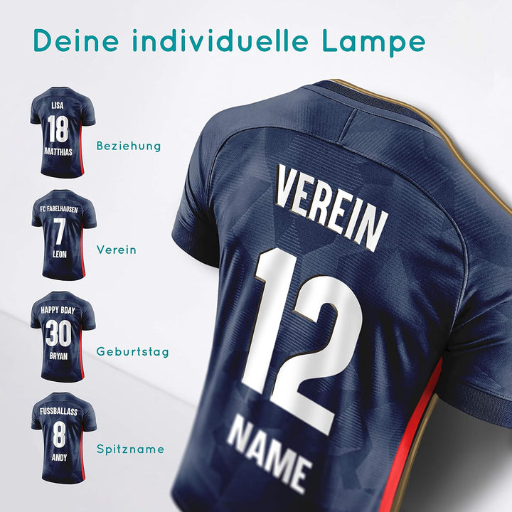 Elbeffekt Trikotlampe für Frankreich Fans aus Holz - personalisierbares Geschenk - schenke Dein indi