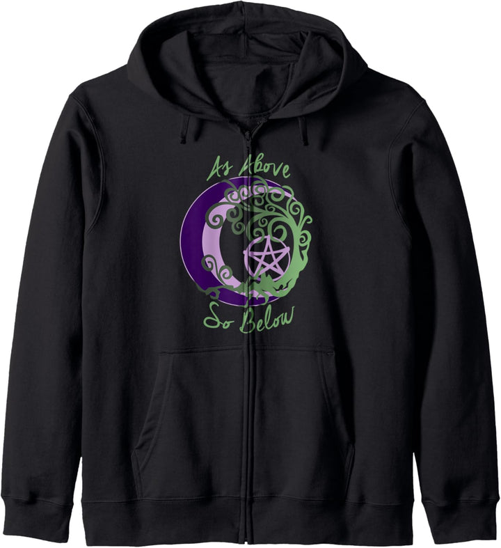 Wiccan heidnischer Hexenbaum des Lebens wie oben, so unten Kapuzenjacke