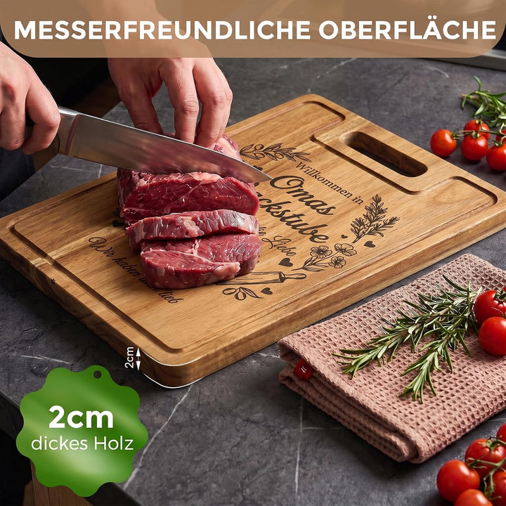 Oma Geschenke, Personalisierte XXL Schneidebrett Schneidebrett | Geschenk für Oma von Enkel, mit Gra