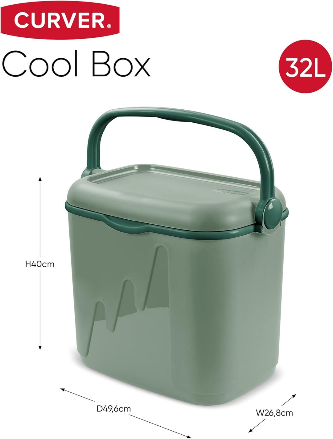 Curver Kühlbox, 32 l, 49,6 x 26,8 x 40 cm, Grün