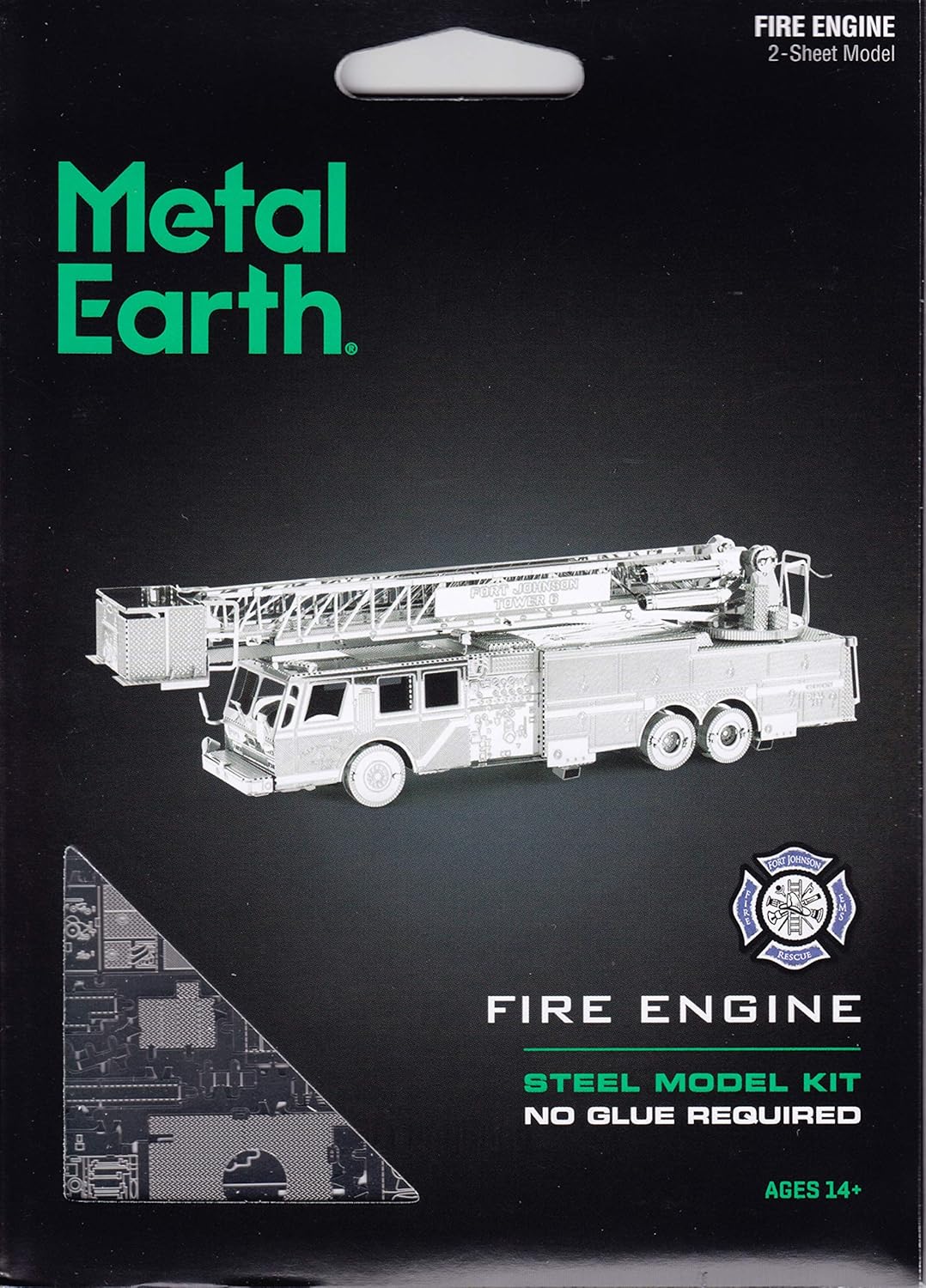 Metal Earth Fascinations Metallbausätze - Feuerwehrauto Löschfahrzeug Fire Truck, lasergeschnittener