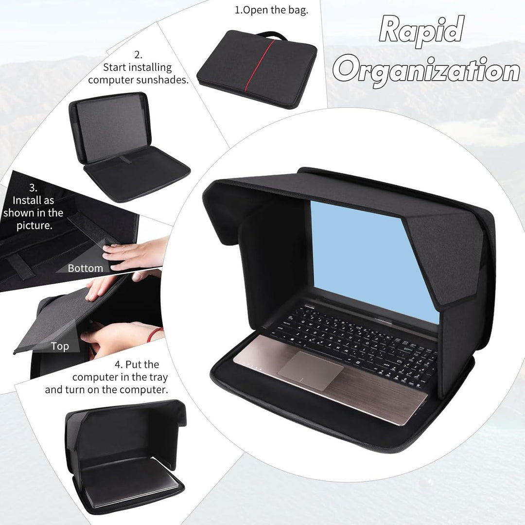 XUMIUZIY Laptop Sonnenschutz, Laptop Sonnenschutz Schild Private Abdeckung für Arbeiten Ausserhalb u