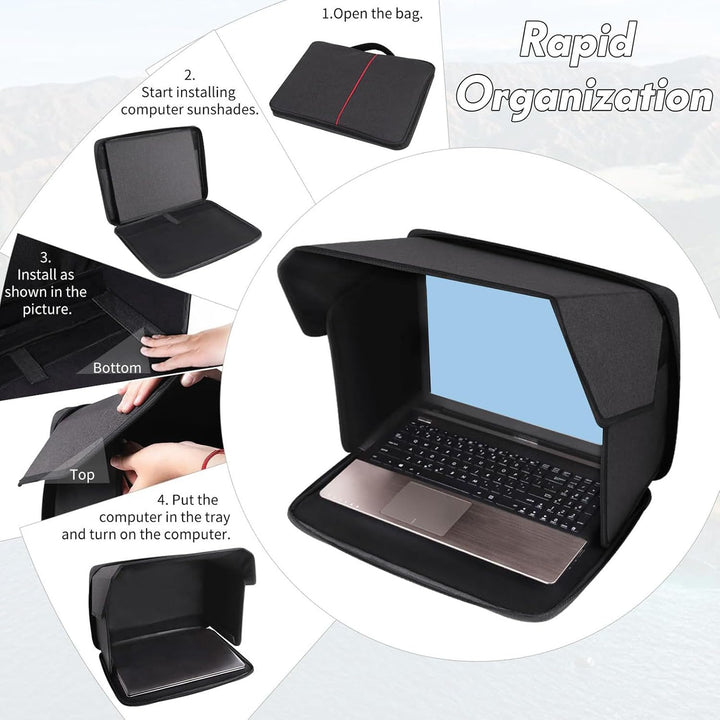 XUMIUZIY Laptop Sonnenschutz, Laptop Sonnenschutz Schild Private Abdeckung für Arbeiten Ausserhalb u