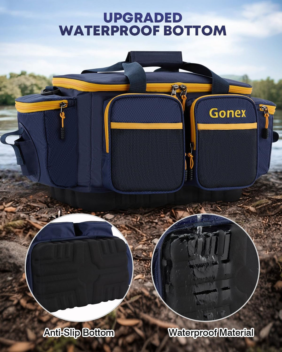 Gonex Angeltasche, Wasserabweisende Aufbewahrungstasche aus Polyestermaterial mit gepolstertem Schul