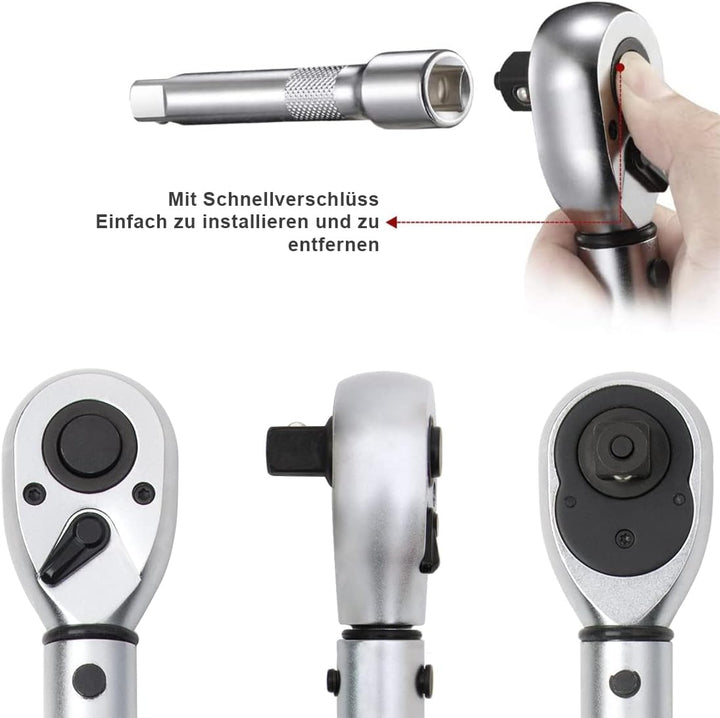 Drehmomentschlüssel auto 1/2 Zoll 60-330Nm,Verbesserte Version des 90 Zahn Auto Motorrad Drehmoment