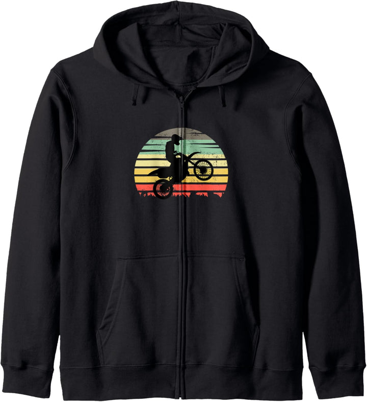 Dirt Bike Vintage Sunset Silhouette Supercross Motocross Kapuzenjacke
