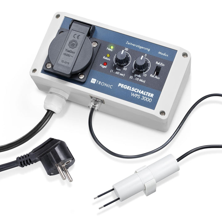 H-Tronic WPS 3000 Wasserpegelschalter mit Wassersensor und 10m Sensorkabel 3000W Wassermelder
