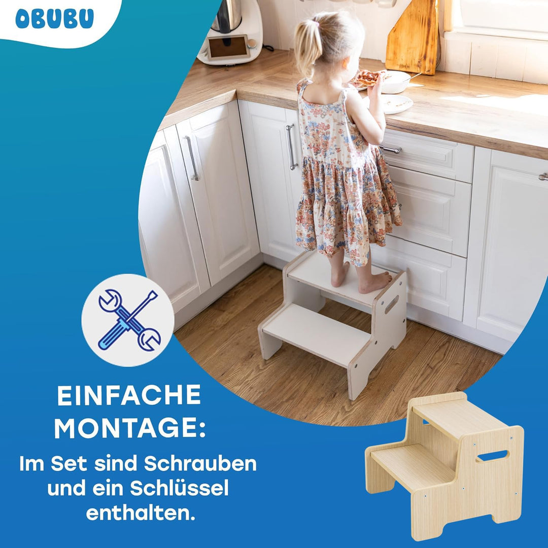 Tritthocker für Kinder - Montessori - Tritthocker Kinder - Hocker Holz - Toilettenhocker - Hocker Ki