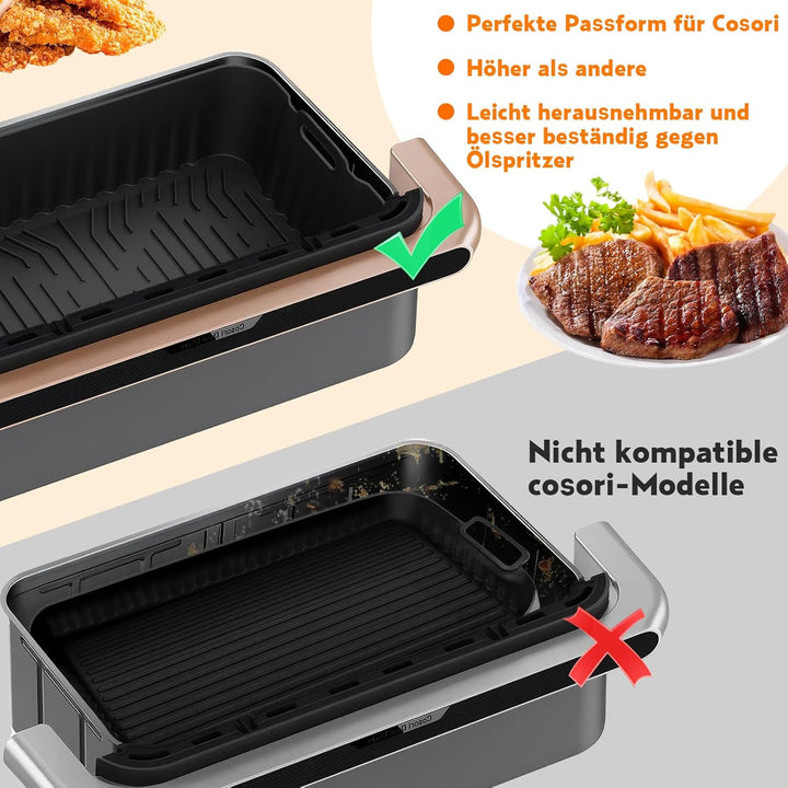 Heissluftfritteuse Zubehör für Cosori Dual Blaze Twinfry XXL 10L, Airfryer Zubehör 2×5L Silikonform