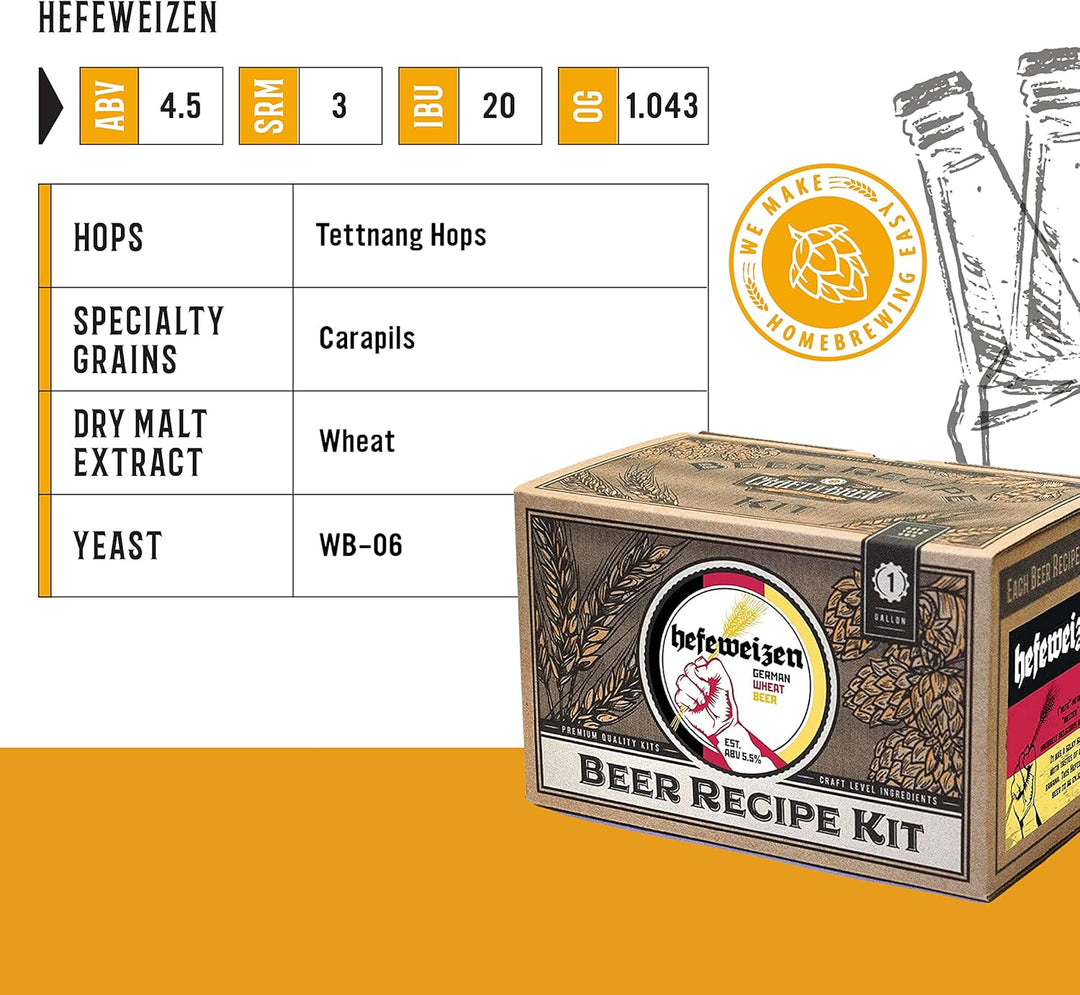 Craft A Brew Hefeweizen-Refill-Rezept-Kit; 1 Gallone; Zutaten für selbstgebrautes Bier, Hefeweizen