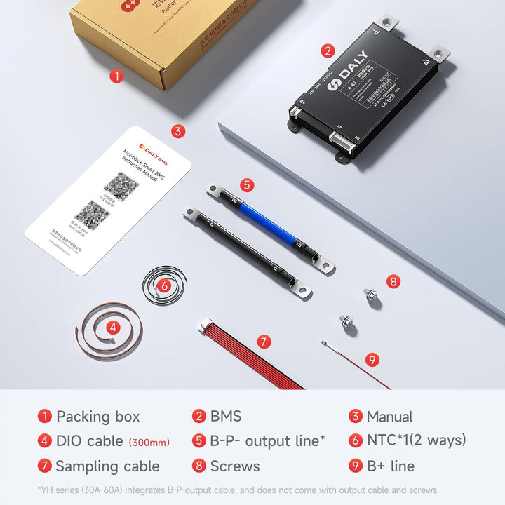 DALY BMS 100A 4S-8S 12V-24V - Smart integrierte Bluetooth Überwachung Lithium Batterieschutz LiFePO4