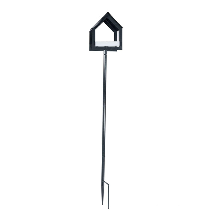 HOMESCAPES Futterhaus für Vögel, minimalistische Vogelfutterstation aus Metall, alleinstehender Futt