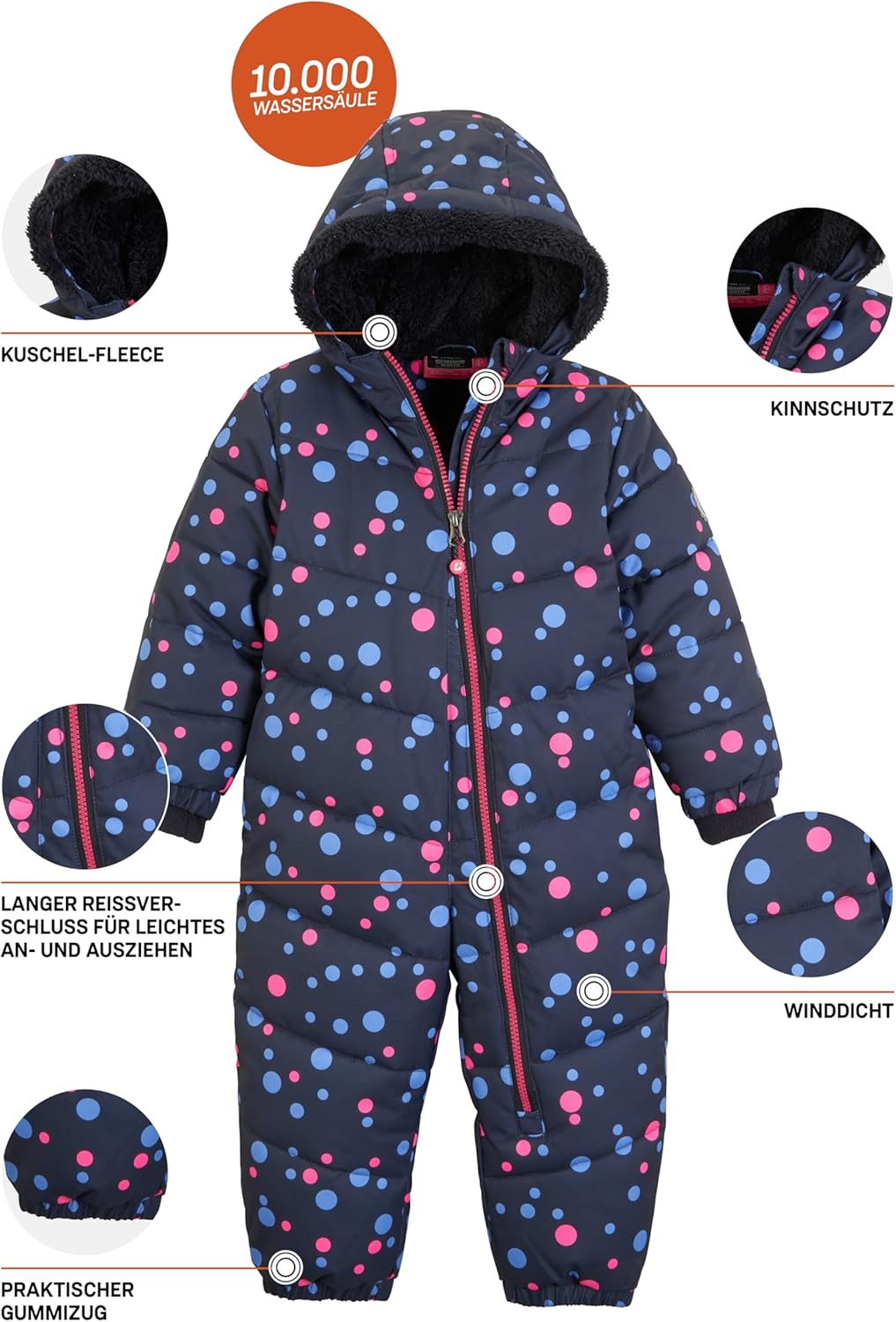 Killtec Unisex Kinder Karter Mini Overall In Daunenoptik Mit Kapuze 98-104 dunkelnavy, 98-104 dunkel
