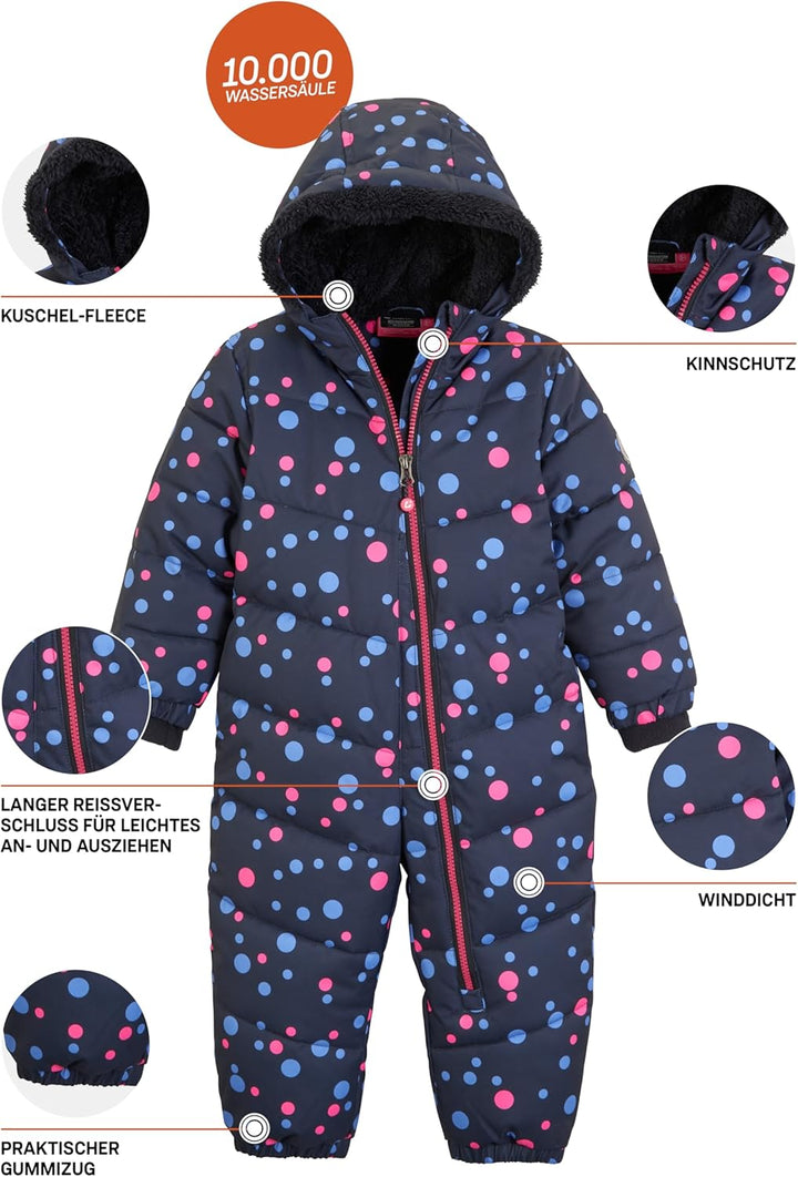 Killtec Unisex Kinder Karter Mini Overall In Daunenoptik Mit Kapuze 98-104 dunkelnavy, 98-104 dunkel