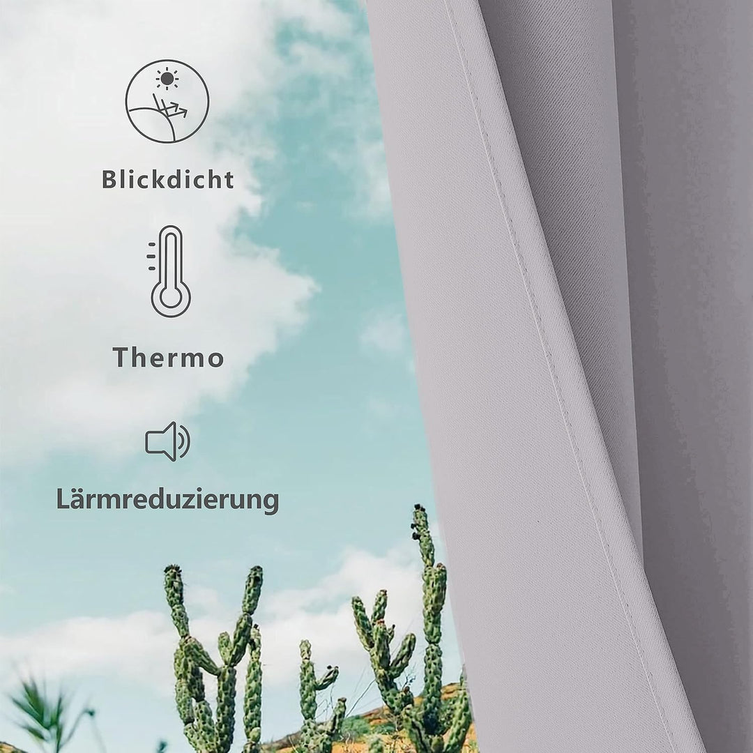 CUCRAF Verdunklungsvorhang für Schlafzimmer, Kinderzimmer Gardinen Verdunkelung Thermovorhang Blickd