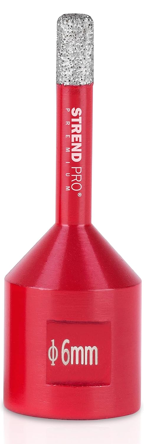 Diamant Bohrer Fliesen 6mm | PREMIUM Feinsteinzeug Bohrer 6mm für Winkelschleifer | Fliesen Bohrkone