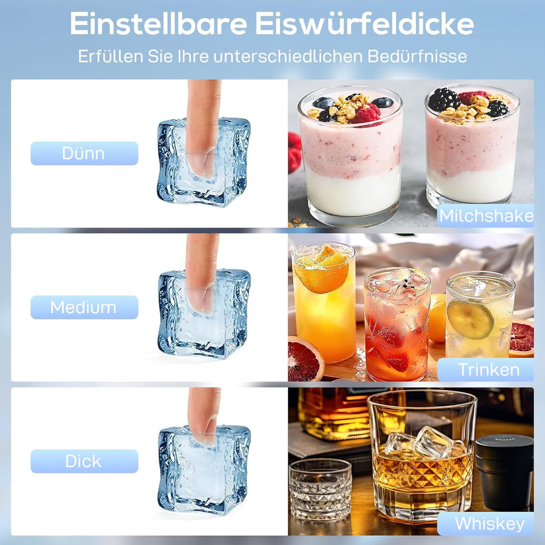 HOMCOM Kommerzielle Eiswürfelmaschine 36kg/24H selbstreinigend Eismaschine mit 7,5 kg Speicher, Time