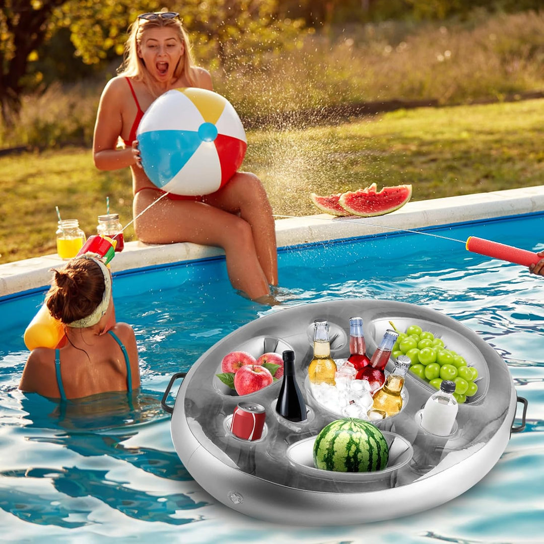 Aufblasbarer Getränkehalter, Schwimmende Tablett 70×50cm Aufblasbar Poolbar 8 Löcher Grosse Kapazitä