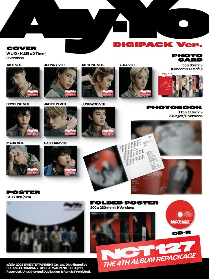 NCT 127 - Vol.4 Ay-Yo (Digipack Ver.) CD+Extra Photocards (Random ver., Folded Poster) Random Ver. +