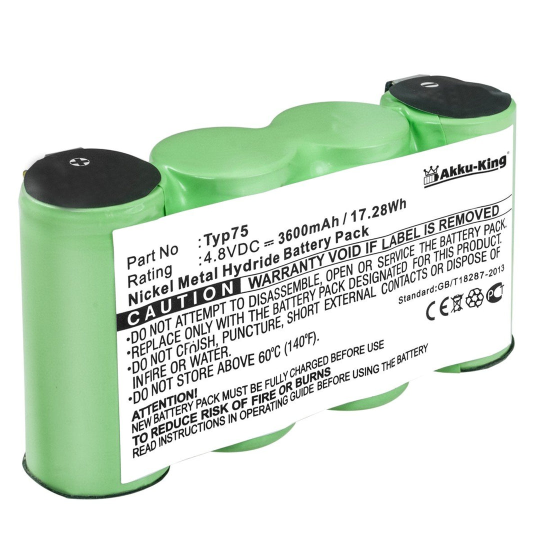 Akku-King Akku kompatibel mit AEG Liliput AG64x - ersetzt Typ75 - NI-MH 3600mAh AEG Typ75, AEG Typ75