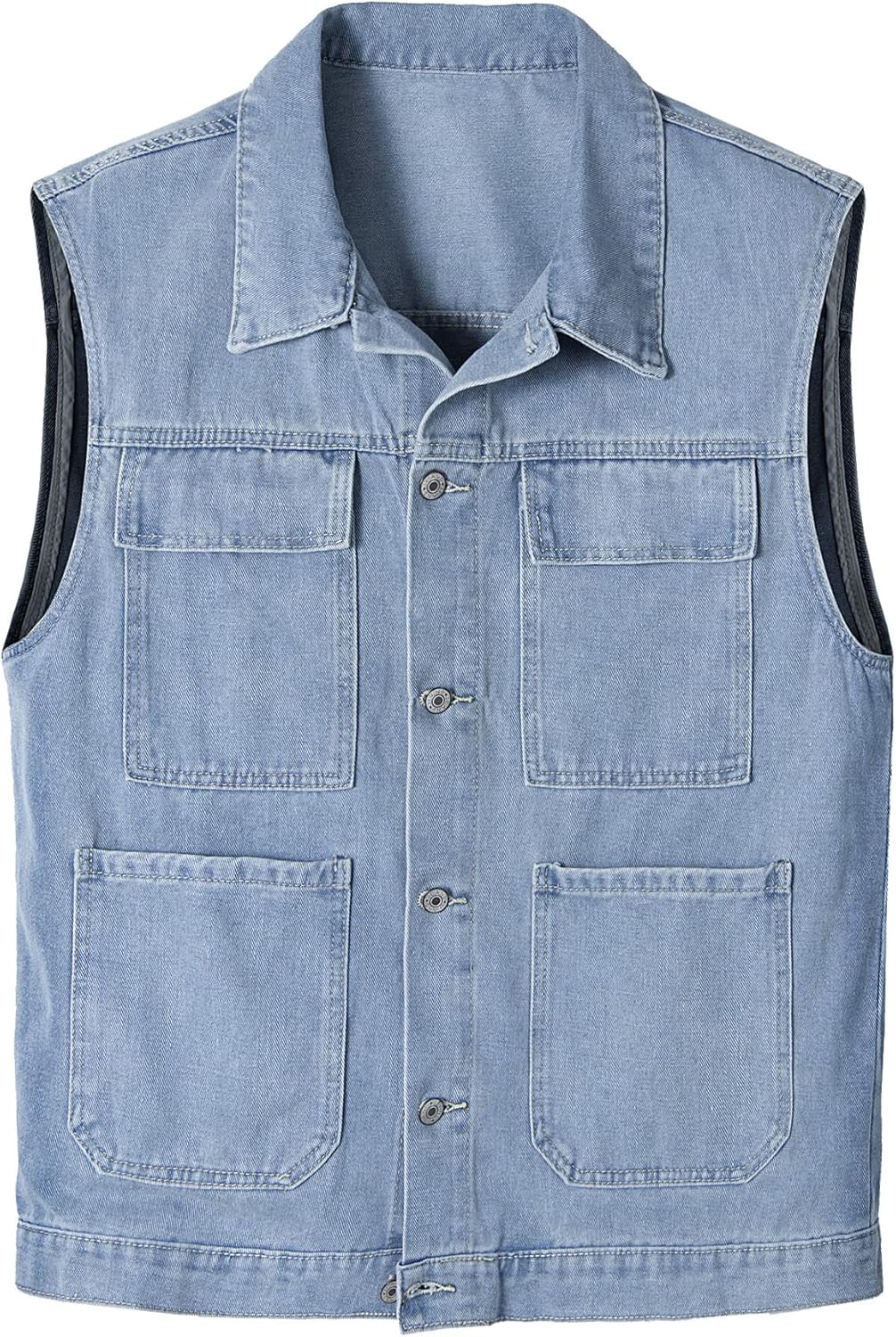 Btmpmcs Herren Ärmellose Denim Weste Classics Fashion Jeans-Weste Outdoor Freizeit Jacke Bikerweste