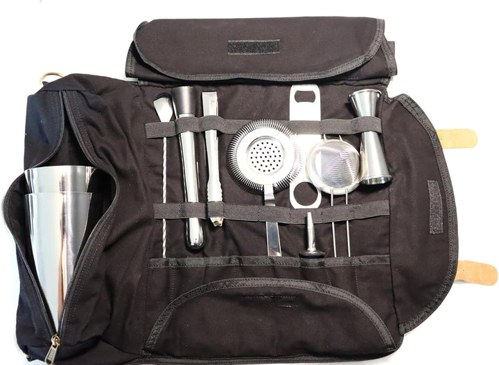 Barkoffer, Bartasche, Mixologie, Barkeeper, Aufbewahrungstasche aus Segeltuch, für Barzubehör, leer,